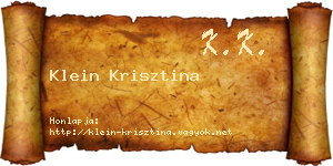 Klein Krisztina névjegykártya